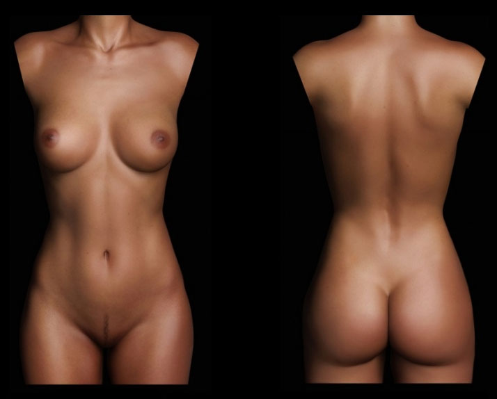 Идеальные пропорции голого тела Brianna