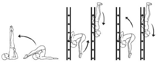 Упражнения типа «плуг», «березка», а также вис, прогнувшись, на гимнастической стенке